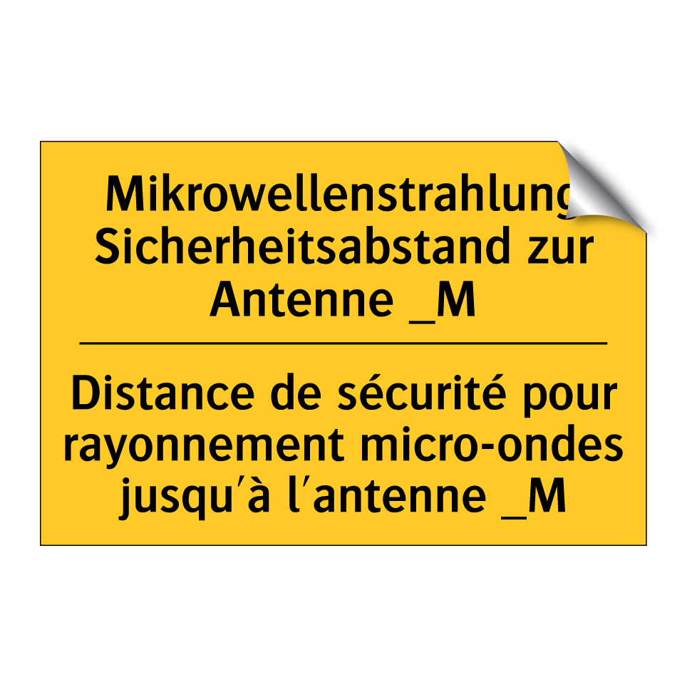 Mikrowellenstrahlung Sicherheitsabstand  /.../ - Distance de sécurité pour rayonnement  /.../