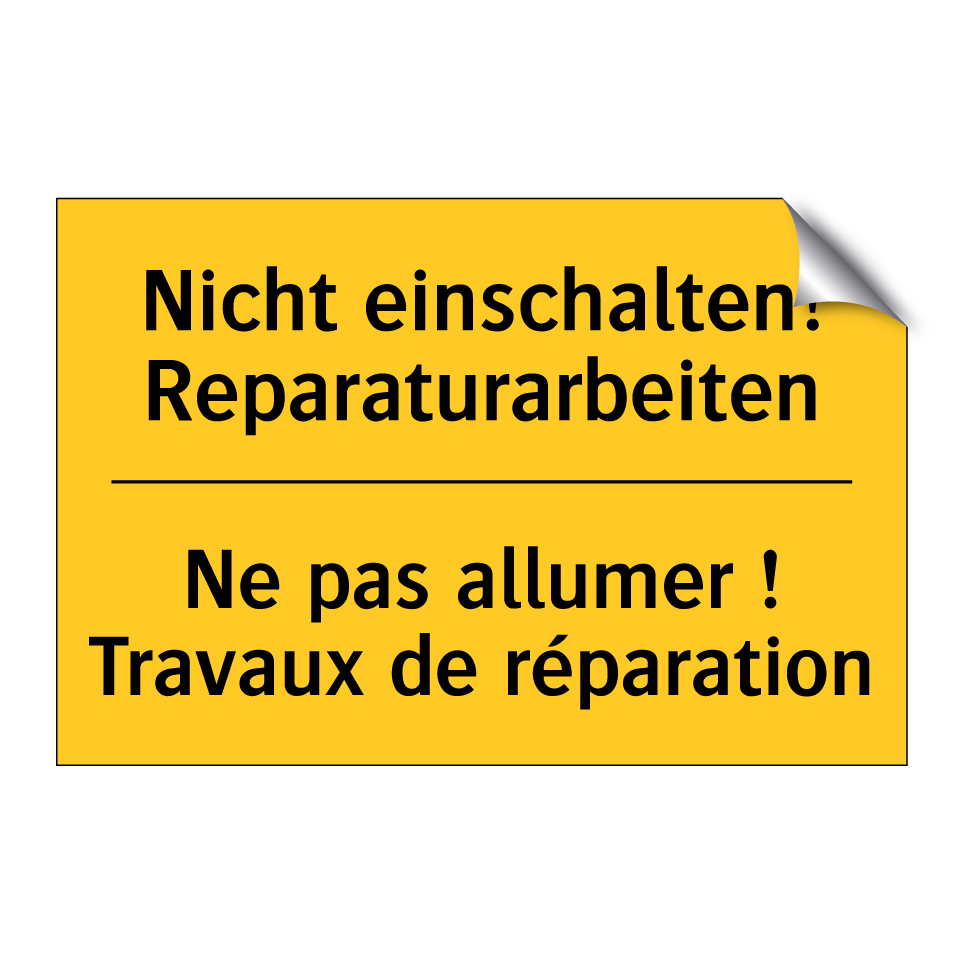 Nicht einschalten! Reparaturarbeiten /.../ - Ne pas allumer ! Travaux de réparation /.../