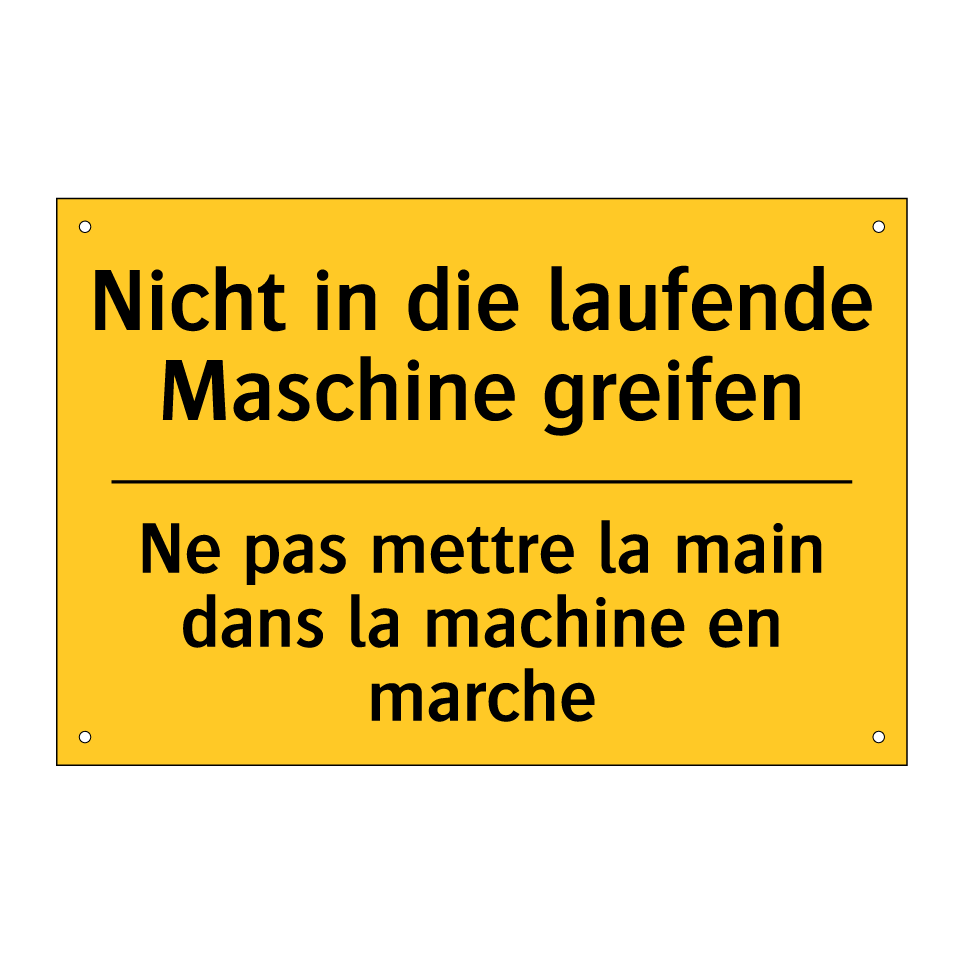 Nicht in die laufende Maschine  /.../ - Ne pas mettre la main dans la  /.../
