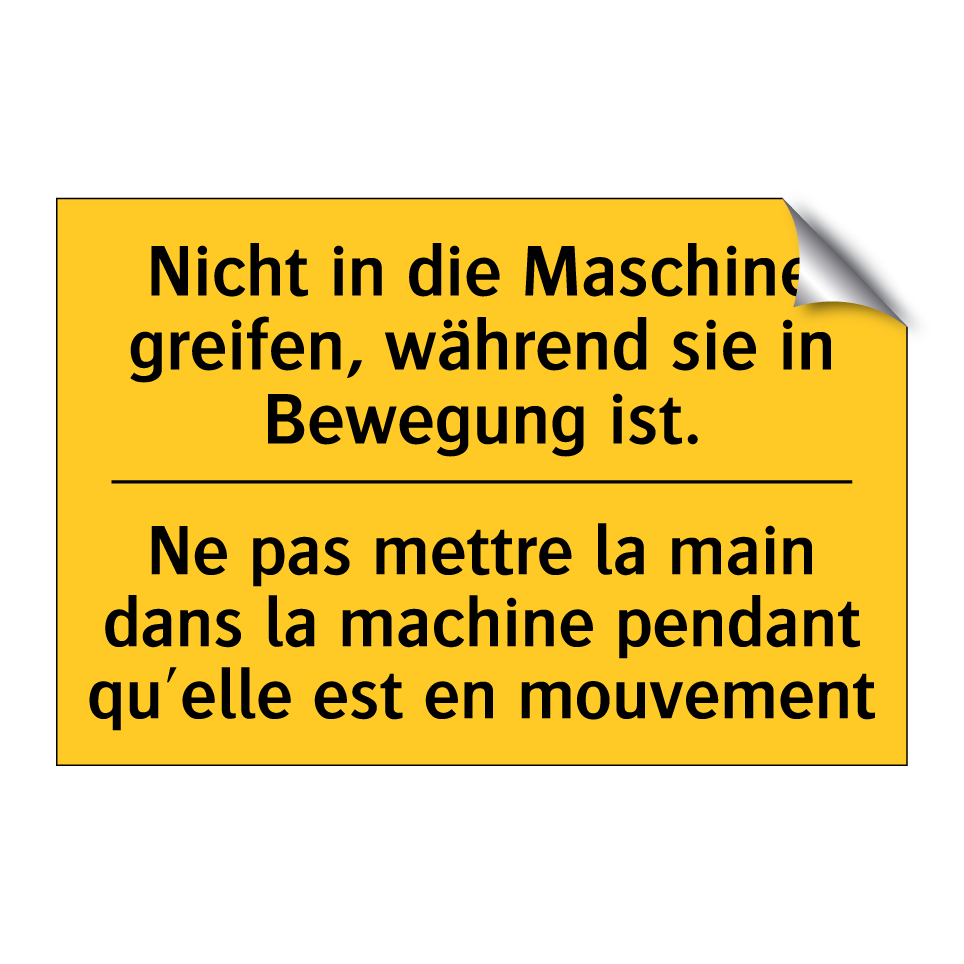 Nicht in die Maschine greifen,  /.../ - Ne pas mettre la main dans la  /.../