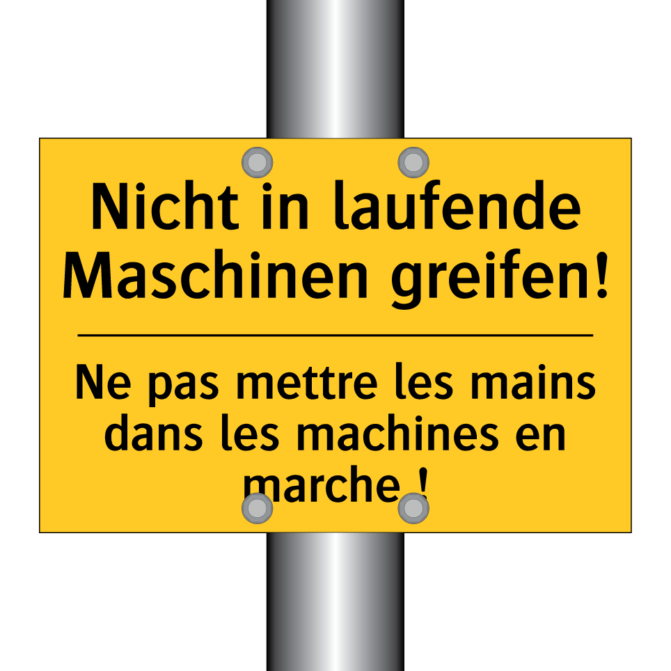 Nicht in laufende Maschinen greifen! /.../ - Ne pas mettre les mains dans les  /.../