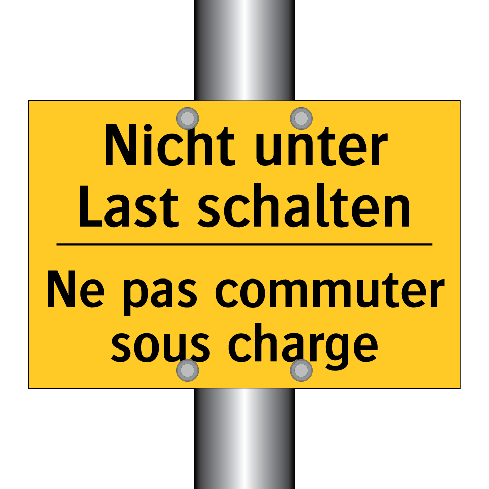 Nicht unter Last schalten - Ne pas commuter sous charge