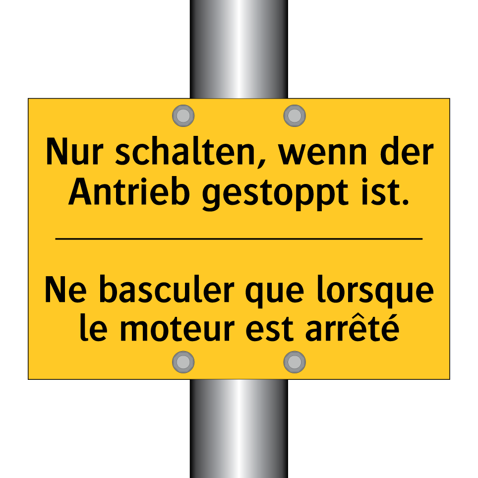 Nur schalten, wenn der Antrieb  /.../ - Ne basculer que lorsque le moteur  /.../