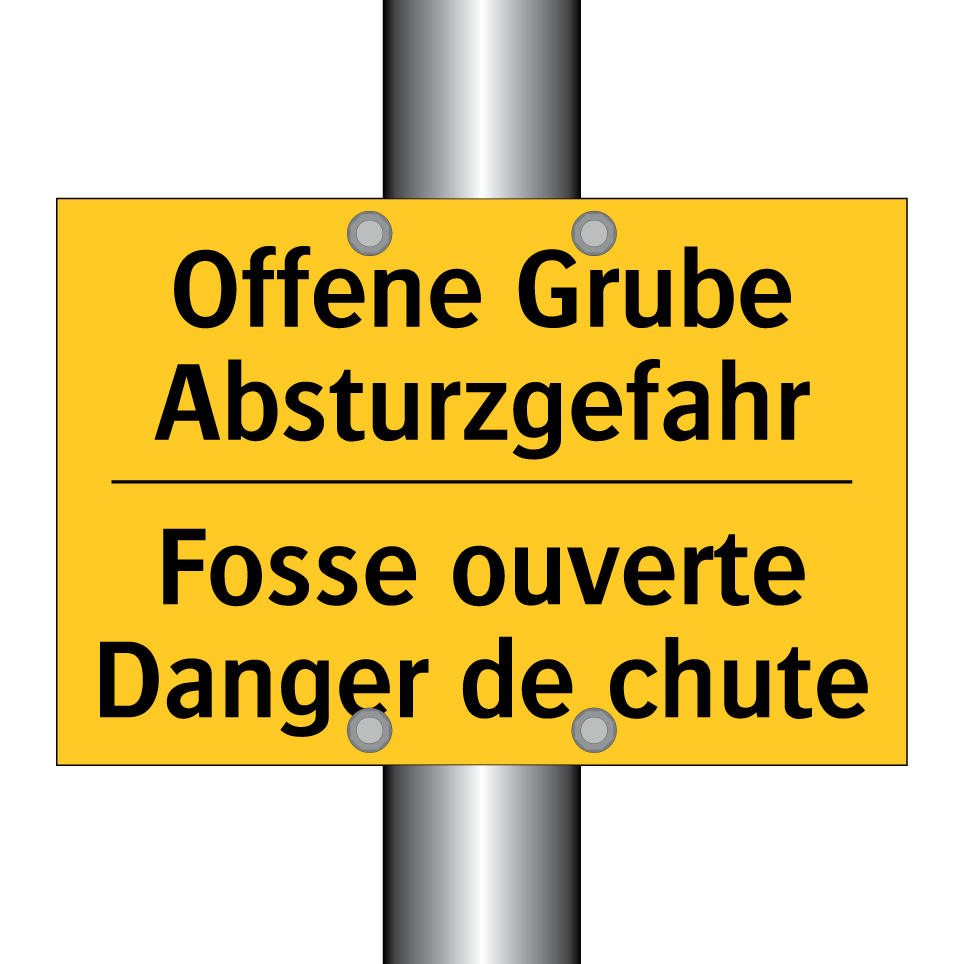 Offene Grube Absturzgefahr - Fosse ouverte Danger de chute