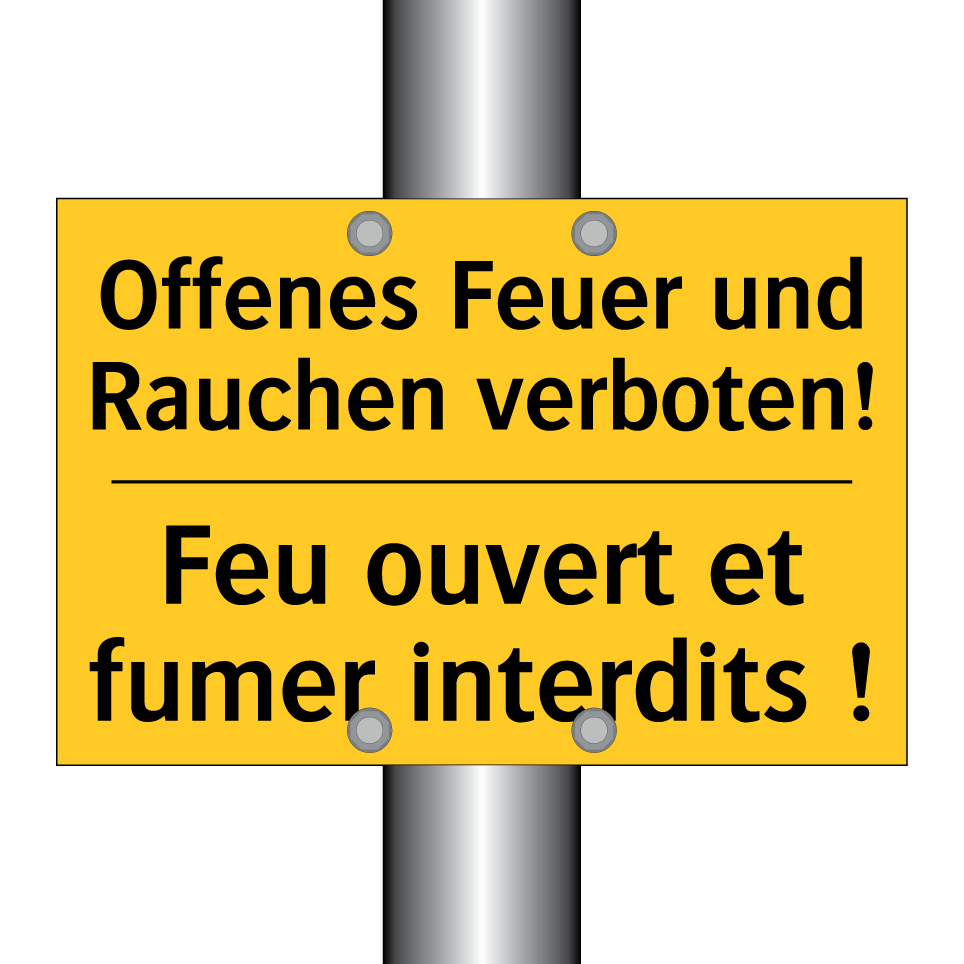 Offenes Feuer und Rauchen verboten! /.../ - Feu ouvert et fumer interdits  /.../
