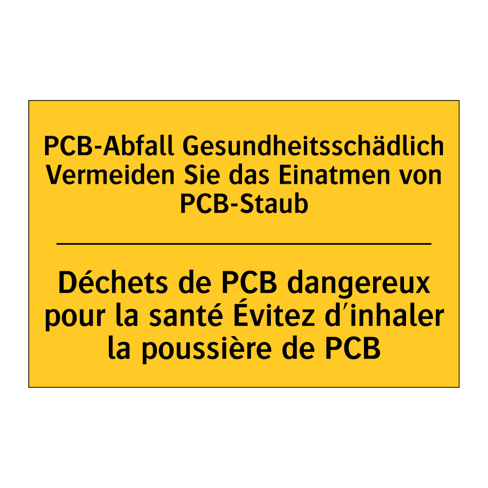 PCB-Abfall Gesundheitsschädlich  /.../ - Déchets de PCB dangereux pour  /.../