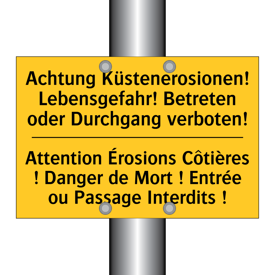 Achtung Küstenerosionen! Lebensgefahr!  /.../ - Attention Érosions Côtières !  /.../