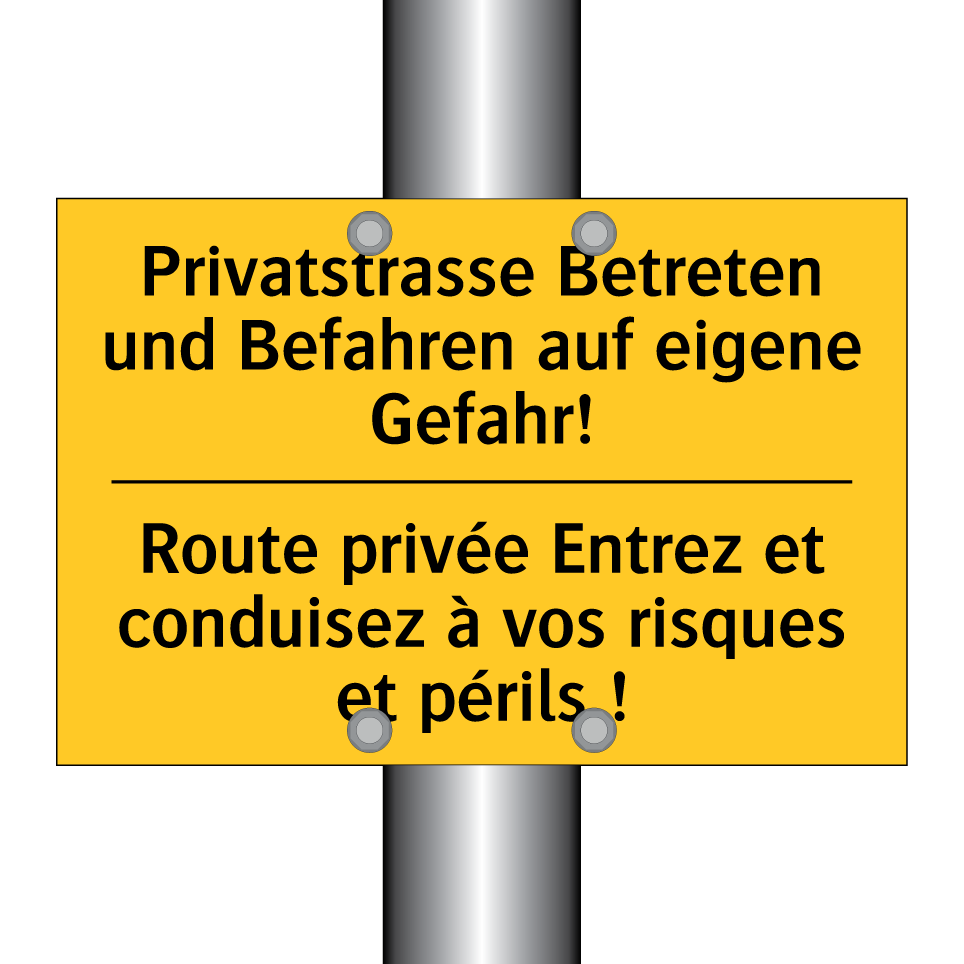 Privatstrasse Betreten und Befahren  /.../ - Route privée Entrez et conduisez  /.../