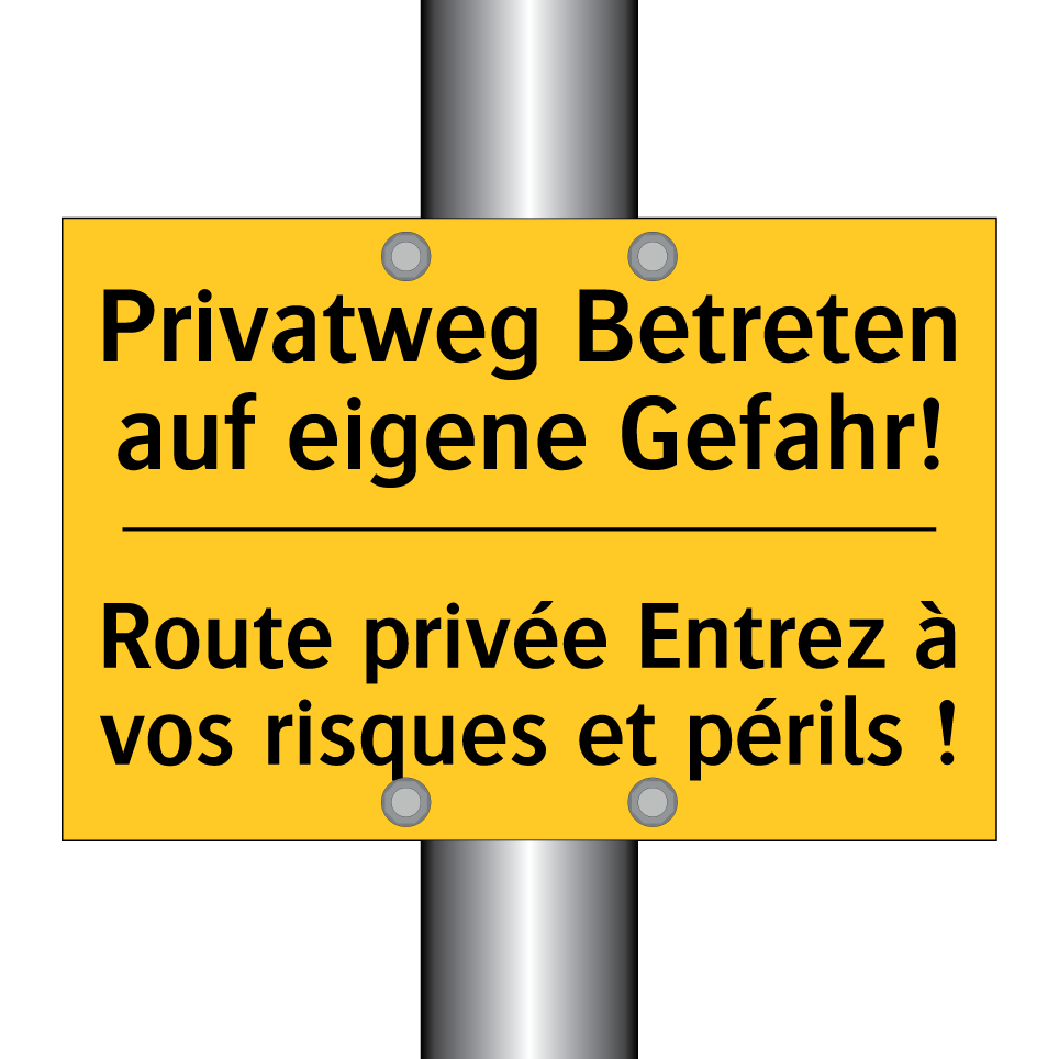 Privatweg Betreten auf eigene  /.../ - Route privée Entrez à vos risques  /.../