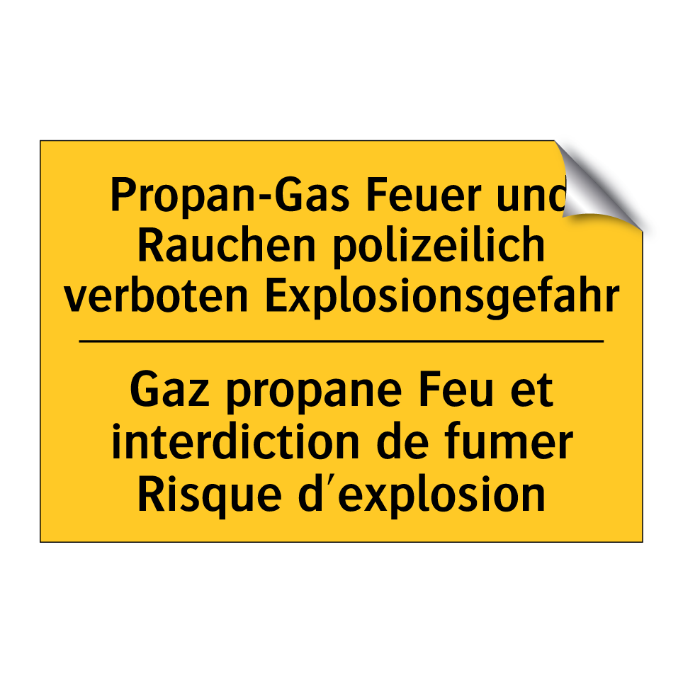 Propan-Gas Feuer und Rauchen polizeilich  /.../ - Gaz propane Feu et interdiction  /.../