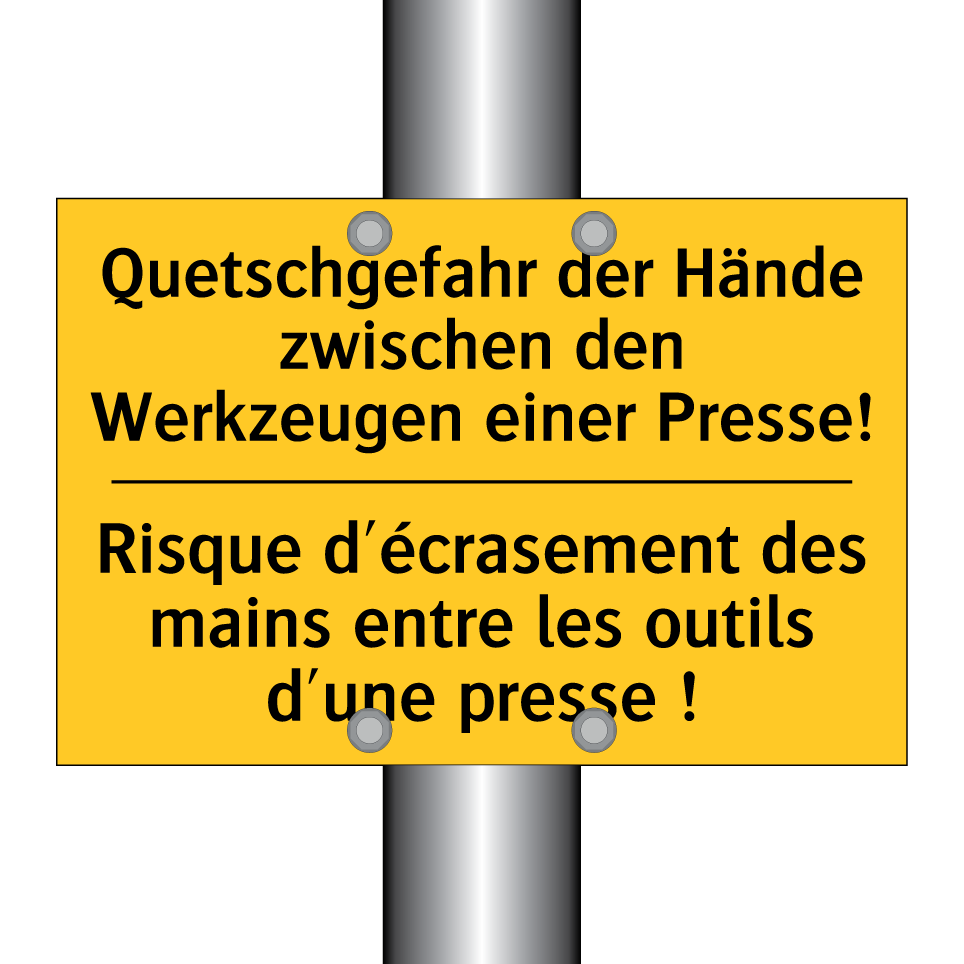 Quetschgefahr der Hände zwischen  /.../ - Risque d'écrasement des mains  /.../