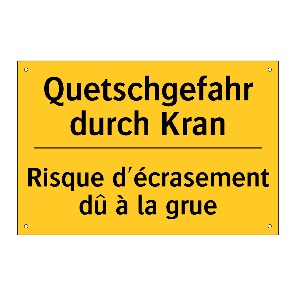 Quetschgefahr durch Kran - Risque d'écrasement dû à la grue /.../