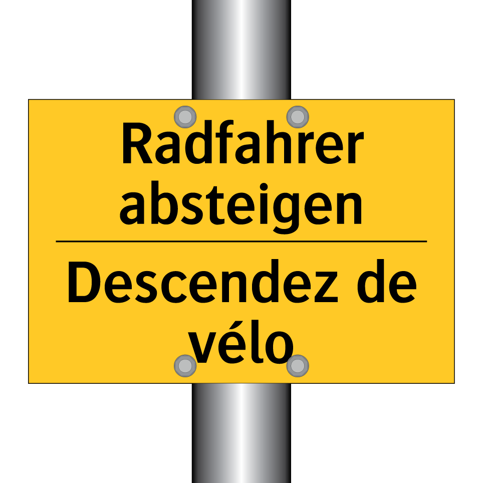 Radfahrer absteigen - Descendez de vélo