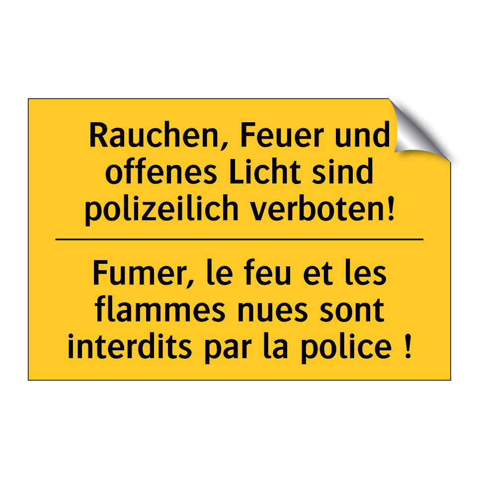 Rauchen, Feuer und offenes Licht  /.../ - Fumer, le feu et les flammes nues  /.../