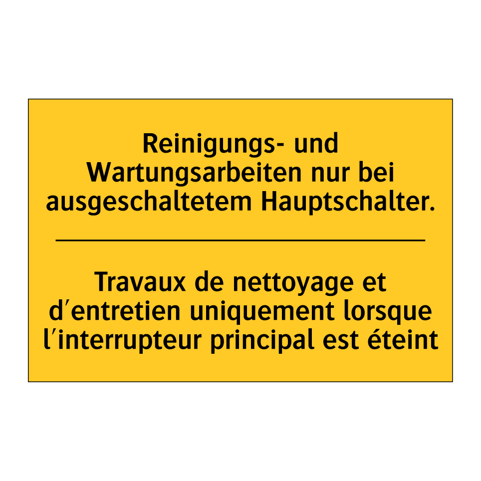 Reinigungs- und Wartungsarbeiten  /.../ - Travaux de nettoyage et d'entretien  /.../