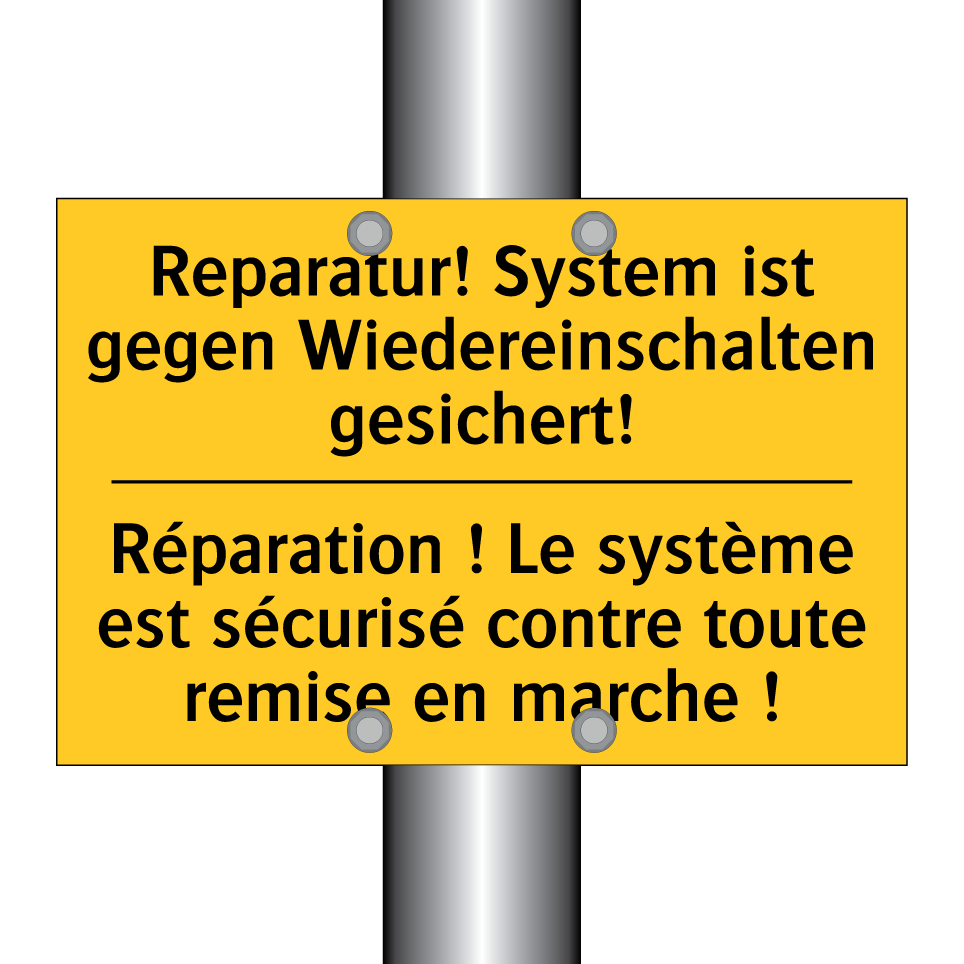 Reparatur! System ist gegen Wiedereinschalten  /.../ - Réparation ! Le système est sécurisé  /.../