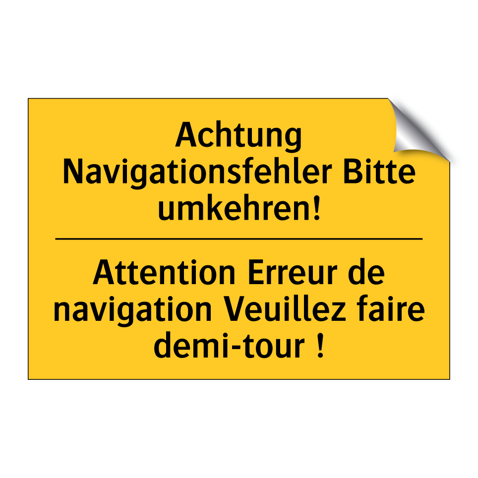Achtung Navigationsfehler Bitte  /.../ - Attention Erreur de navigation  /.../