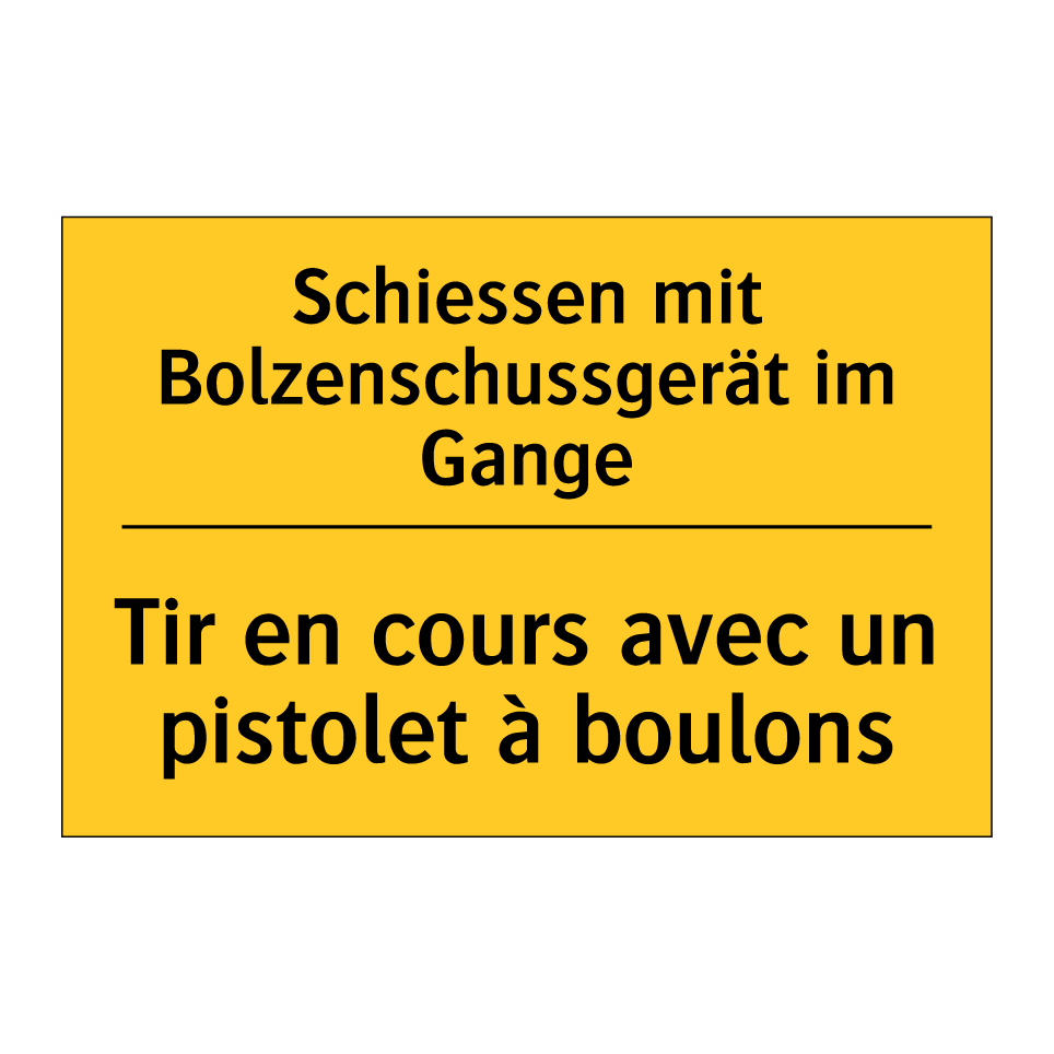 Schiessen mit Bolzenschussgerät  /.../ - Tir en cours avec un pistolet  /.../