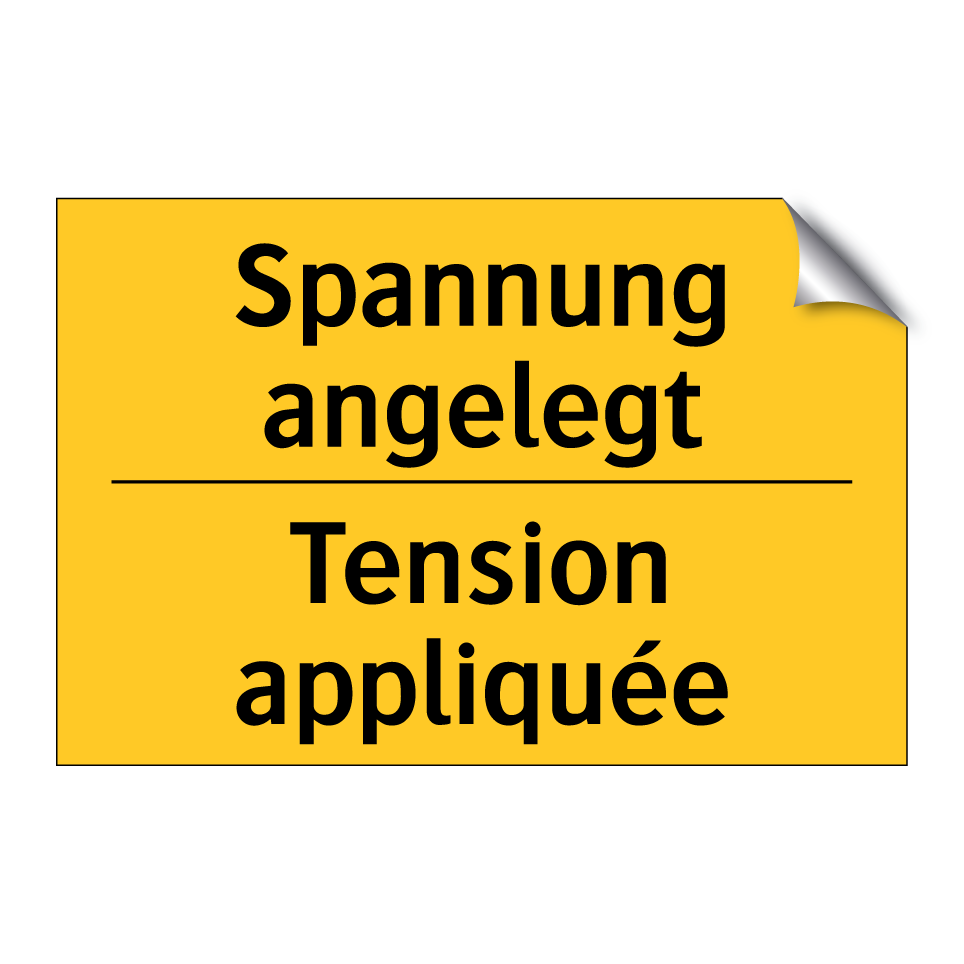 Spannung angelegt - Tension appliquée