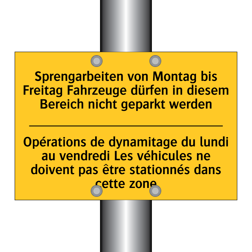 Sprengarbeiten von Montag bis  /.../ - Opérations de dynamitage du lundi  /.../