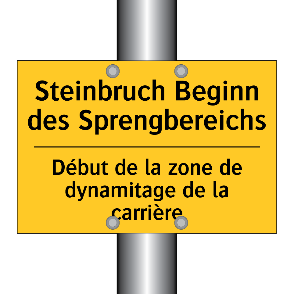 Steinbruch Beginn des Sprengbereichs /.../ - Début de la zone de dynamitage  /.../