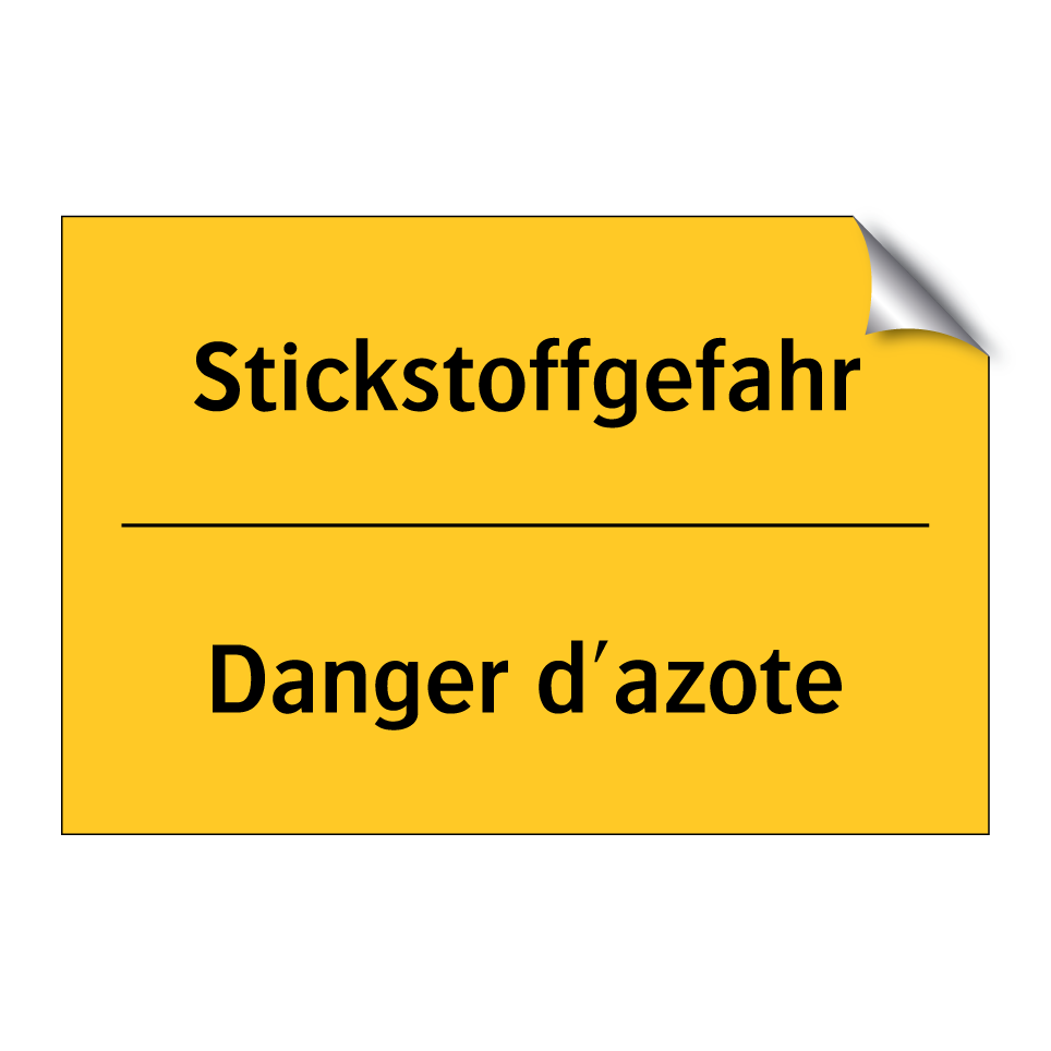 Stickstoffgefahr - Danger d'azote