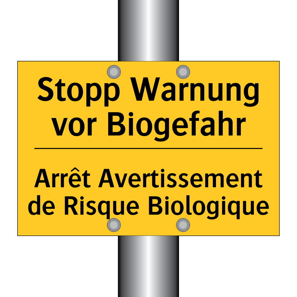 Stopp Warnung vor Biogefahr - Arrêt Avertissement de Risque  /.../