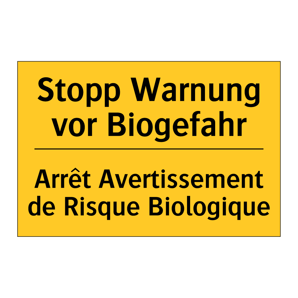 Stopp Warnung vor Biogefahr - Arrêt Avertissement de Risque  /.../