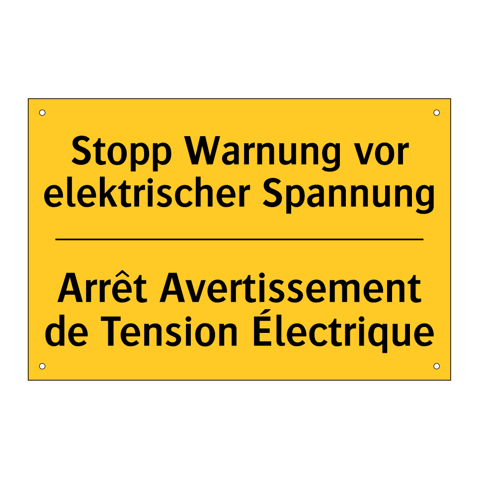 Stopp Warnung vor elektrischer  /.../ - Arrêt Avertissement de Tension  /.../