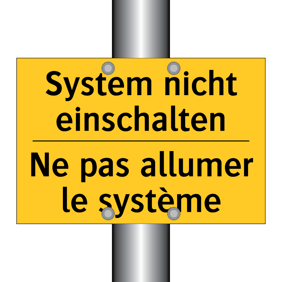 System nicht einschalten - Ne pas allumer le système