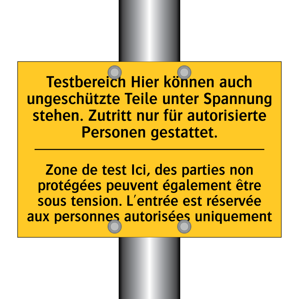Testbereich Hier können auch ungeschützte  /.../ - Zone de test Ici, des parties  /.../
