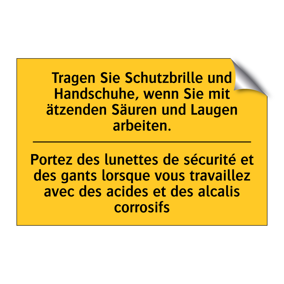 Tragen Sie Schutzbrille und Handschuhe,  /.../ - Portez des lunettes de sécurité  /.../
