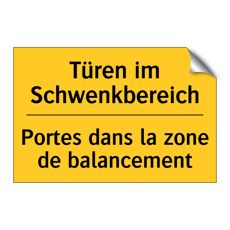 Türen im Schwenkbereich - Portes dans la zone de balancement /.../