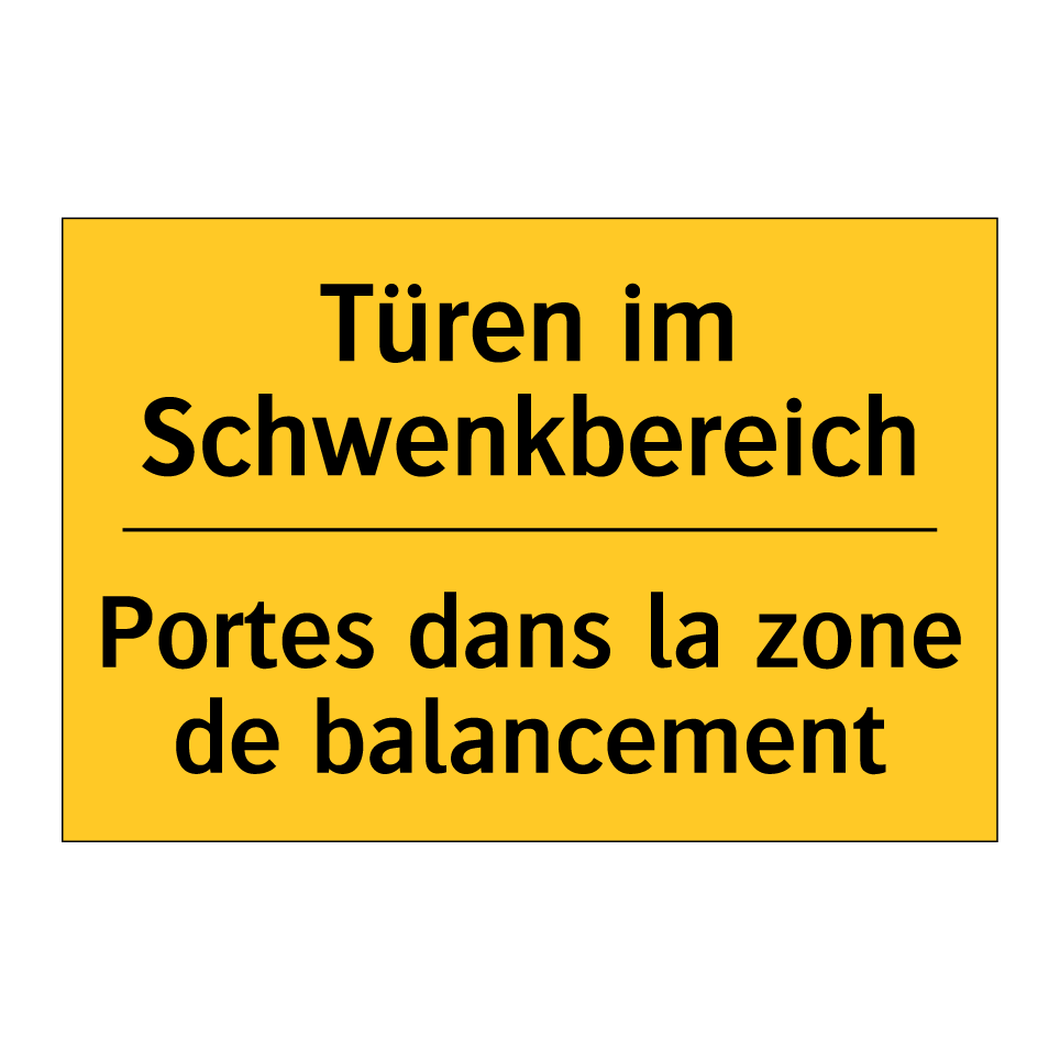Türen im Schwenkbereich - Portes dans la zone de balancement /.../