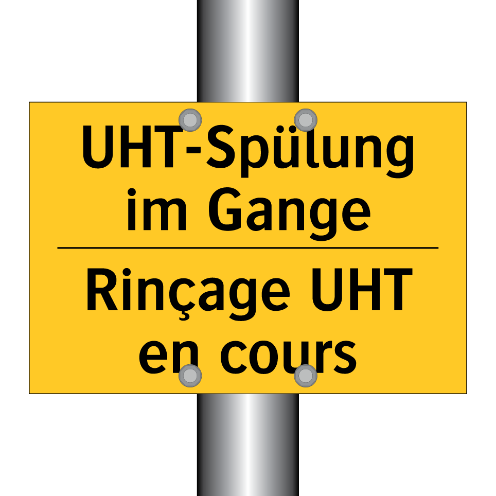 UHT-Spülung im Gange - Rinçage UHT en cours
