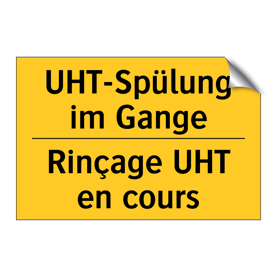 UHT-Spülung im Gange - Rinçage UHT en cours
