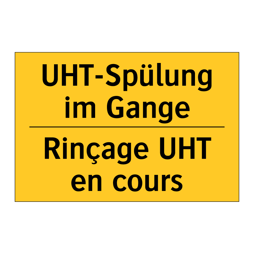 UHT-Spülung im Gange - Rinçage UHT en cours