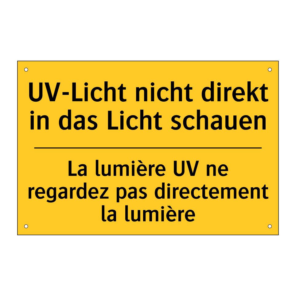 UV-Licht nicht direkt in das Licht  /.../ - La lumière UV ne regardez pas  /.../