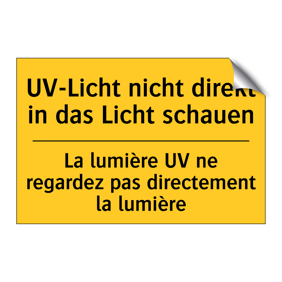 UV-Licht nicht direkt in das Licht  /.../ - La lumière UV ne regardez pas  /.../