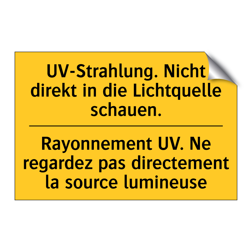UV-Strahlung. Nicht direkt in  /.../ - Rayonnement UV. Ne regardez pas  /.../