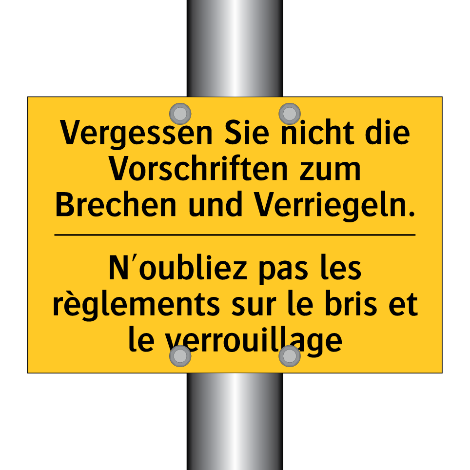Vergessen Sie nicht die Vorschriften  /.../ - N'oubliez pas les règlements sur  /.../
