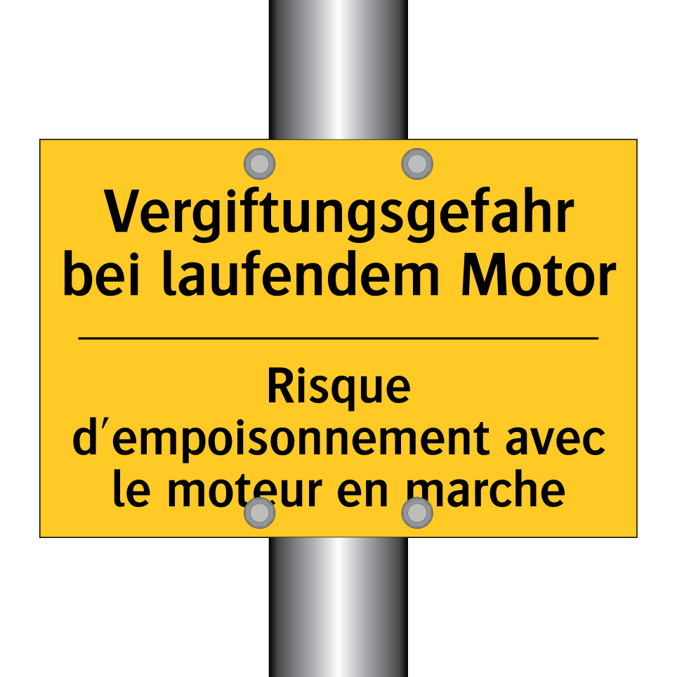 Vergiftungsgefahr bei laufendem  /.../ - Risque d'empoisonnement avec le  /.../