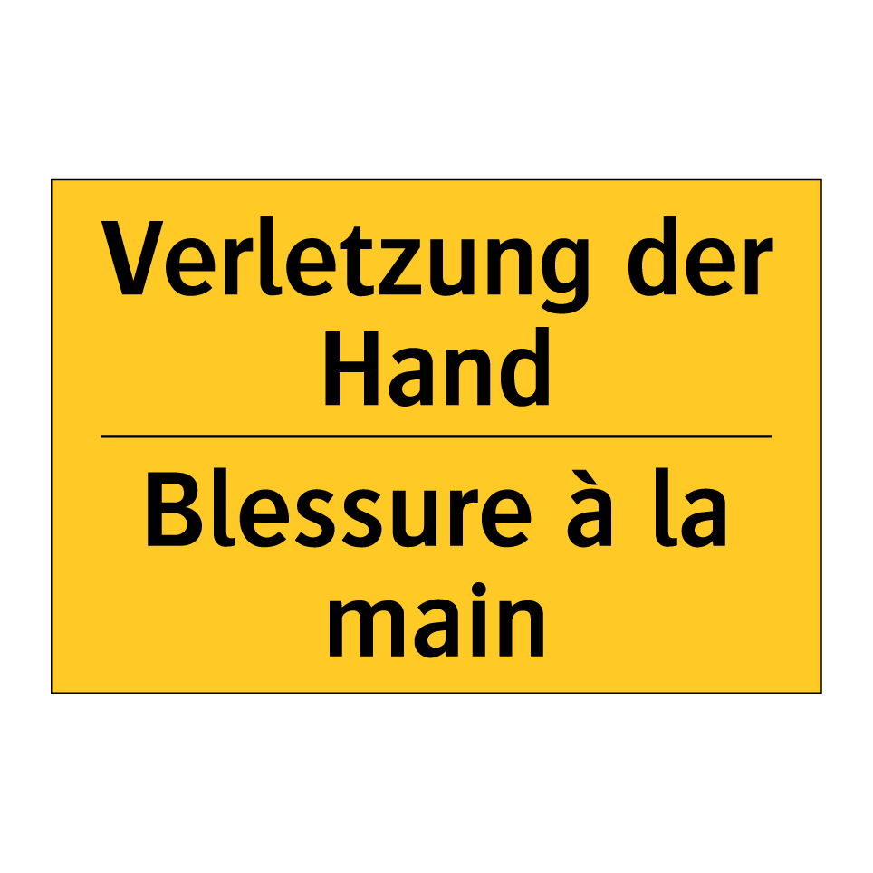 Verletzung der Hand - Blessure à la main