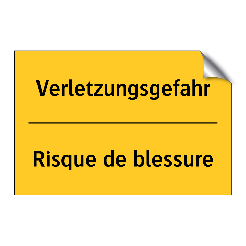 Verletzungsgefahr - Risque de blessure