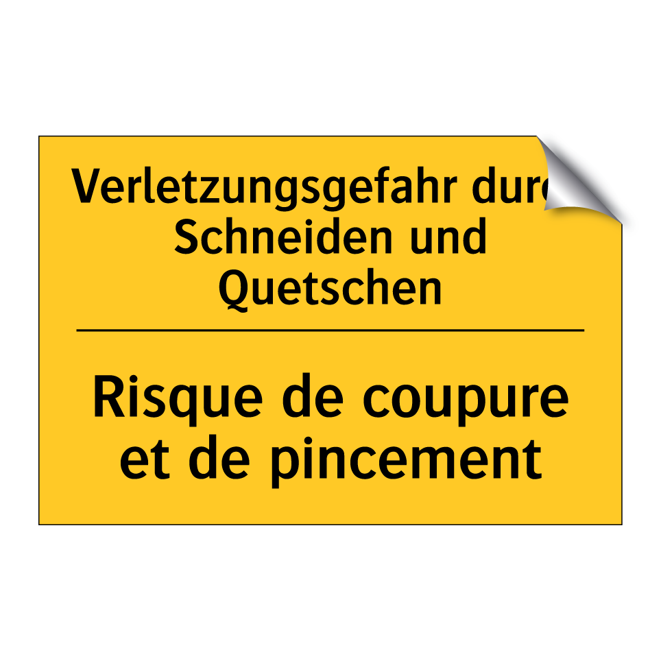 Verletzungsgefahr durch Schneiden  /.../ - Risque de coupure et de pincement /.../