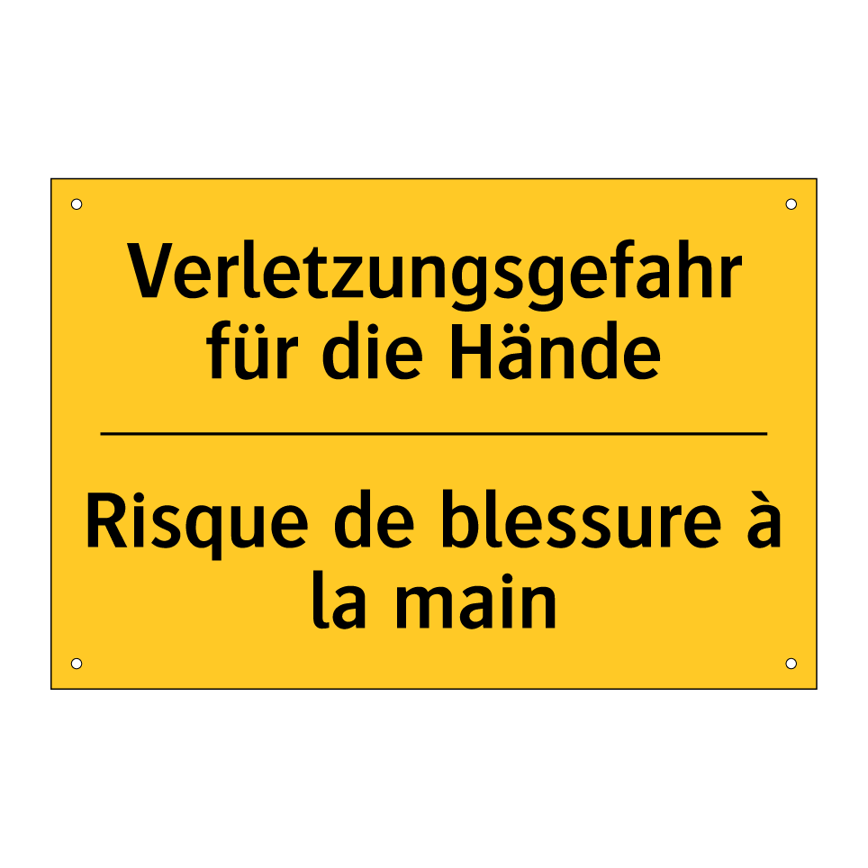 Verletzungsgefahr für die Hände /.../ - Risque de blessure à la main
