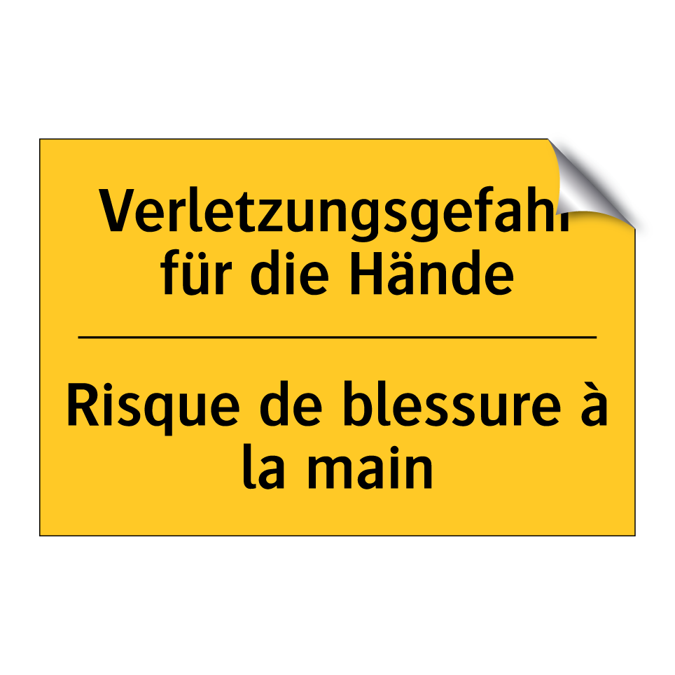 Verletzungsgefahr für die Hände /.../ - Risque de blessure à la main
