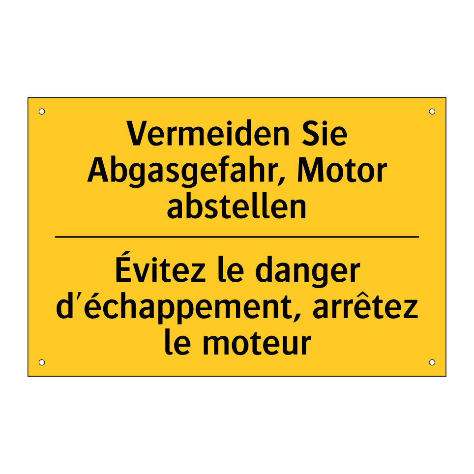 Vermeiden Sie Abgasgefahr, Motor  /.../ - Évitez le danger d'échappement,  /.../
