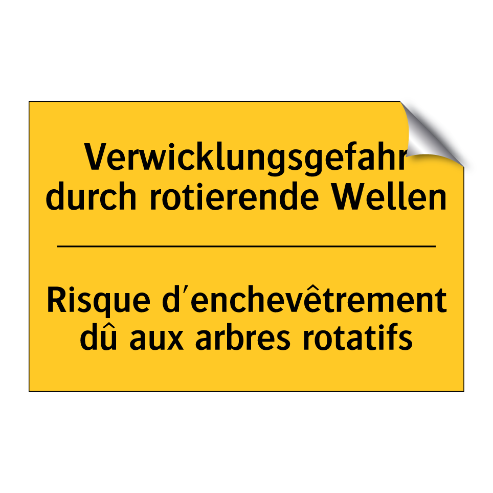 Verwicklungsgefahr durch rotierende  /.../ - Risque d'enchevêtrement dû aux  /.../