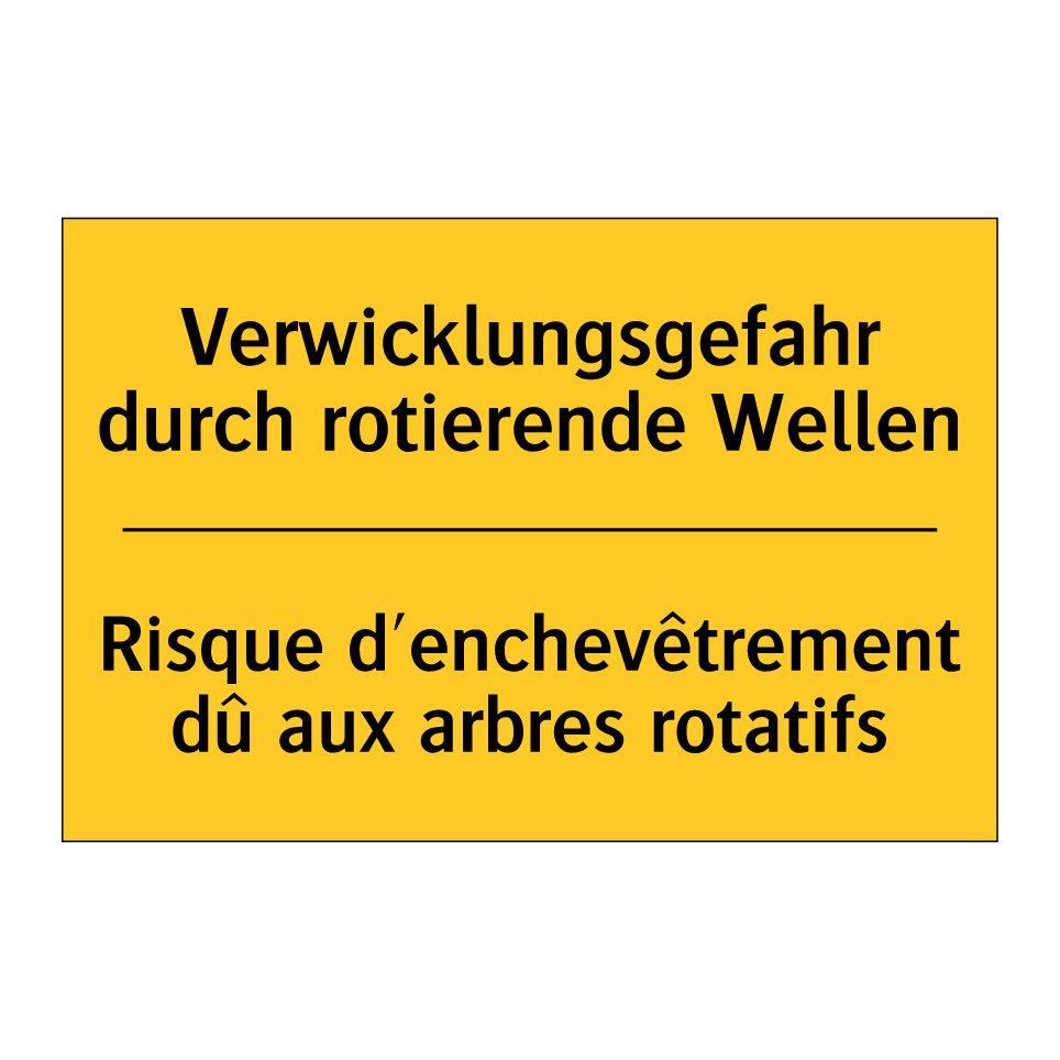 Verwicklungsgefahr durch rotierende  /.../ - Risque d'enchevêtrement dû aux  /.../